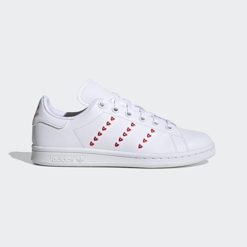 Adidas Boys' Stan Smith Originals Shoes White/Red Ireland EG6495